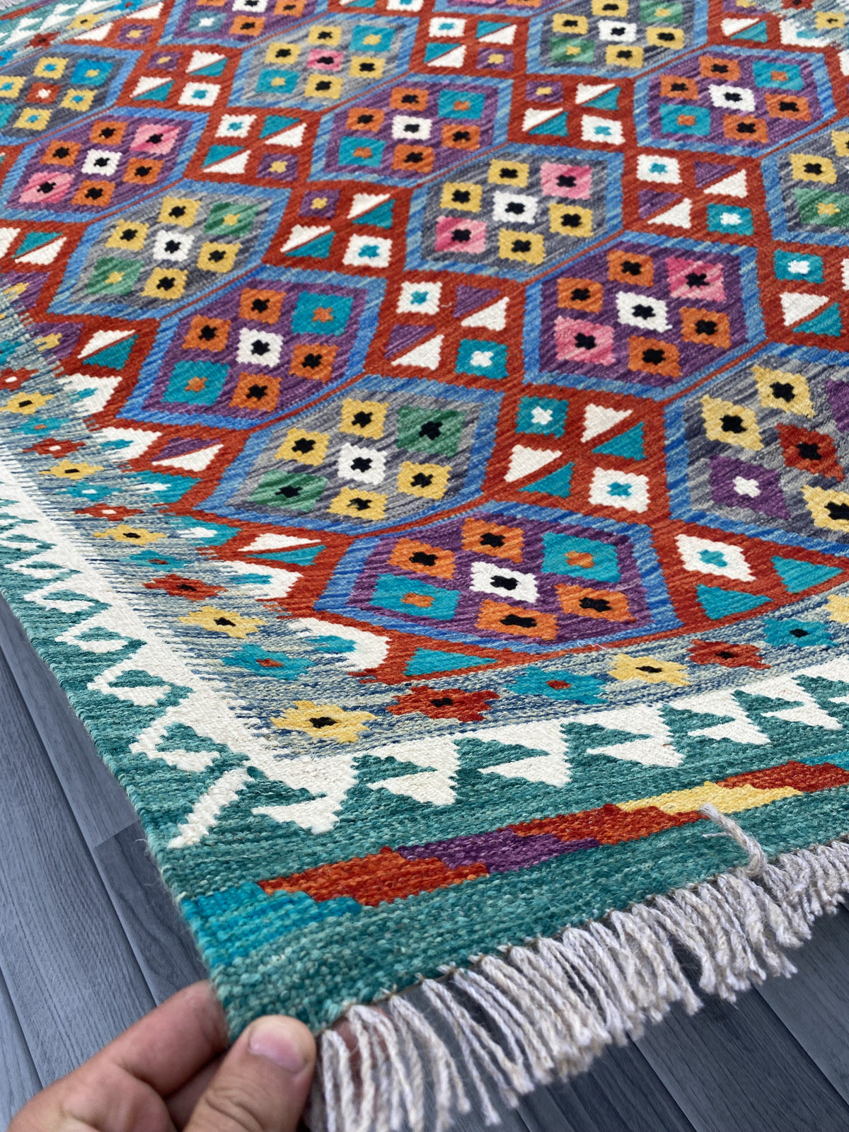 Handmade Flat Weave Kilim Rug |198 CM x 149 CM KAS#90