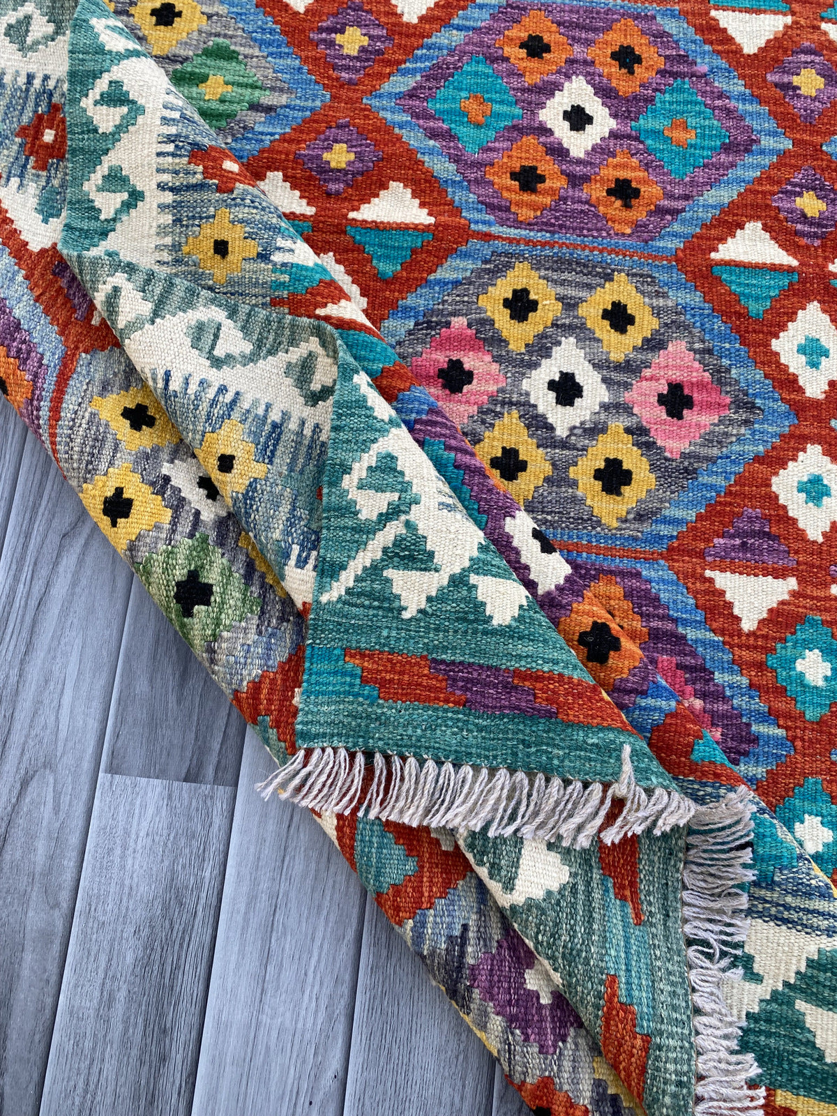 Handmade Flat Weave Kilim Rug |198 CM x 149 CM KAS#90