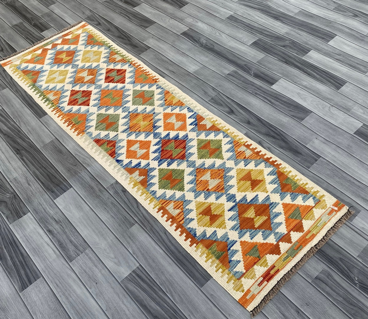 Handmade Chobi Kilim Runner Rug Size: 200 CM x 60 CM KSS#195