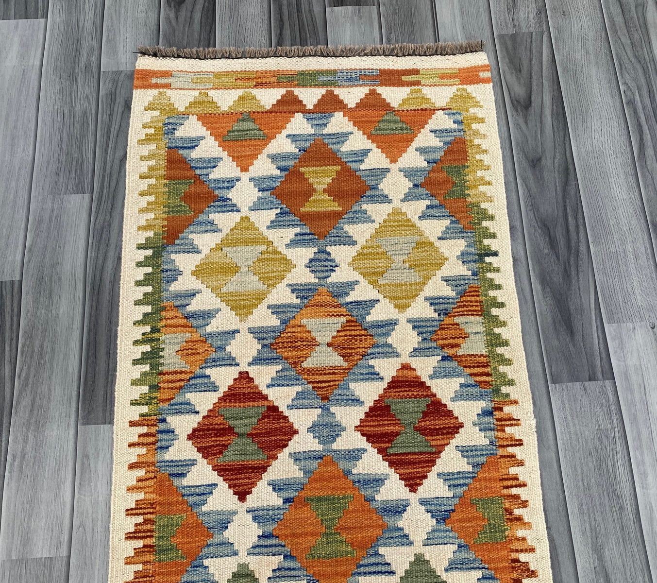 Handmade Chobi Kilim Runner Rug Size: 200 CM x 60 CM KSS#195