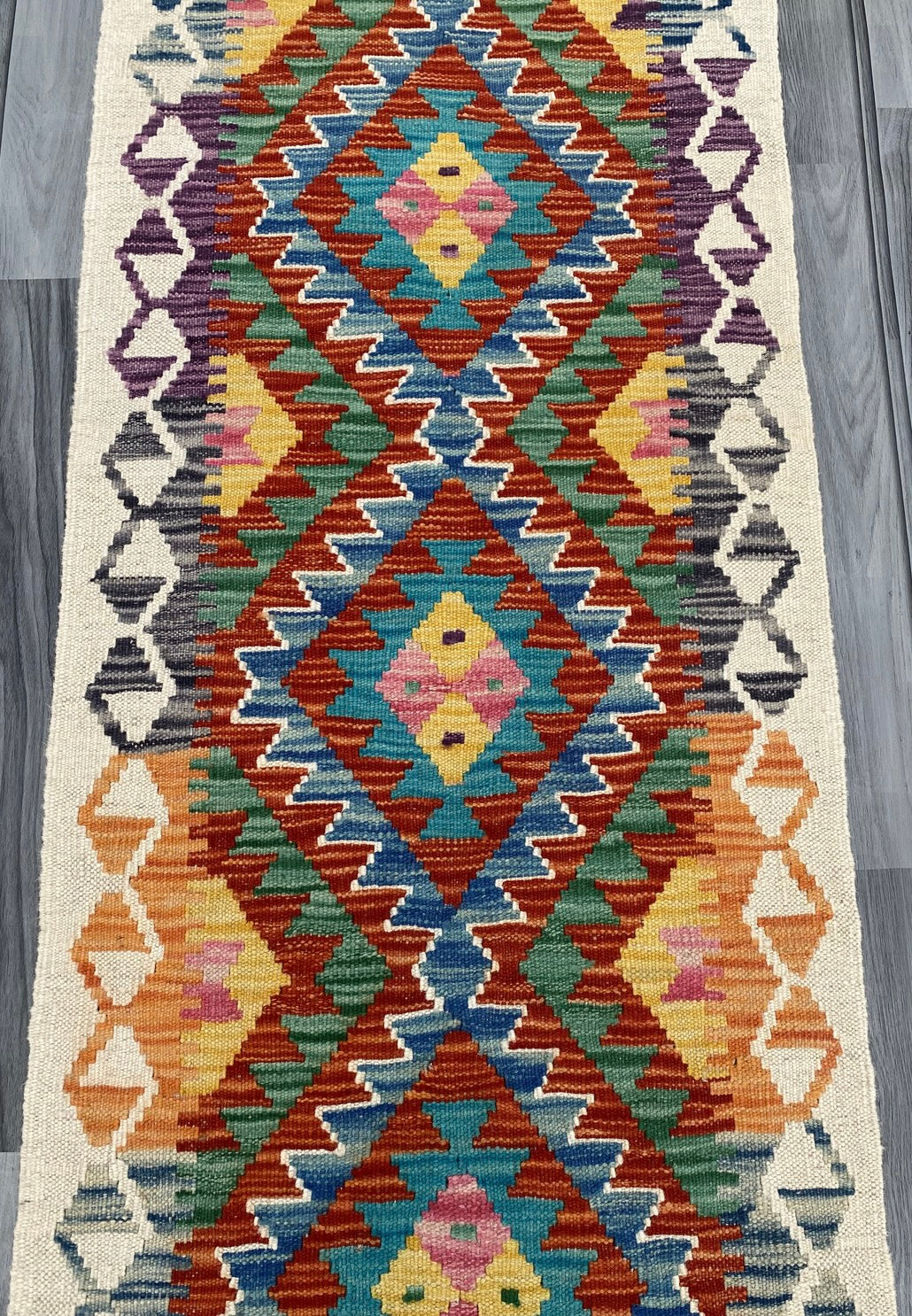 Handmade Chobi Kilim Runner Rug Size: 202 CM x 63 CM KSS #194