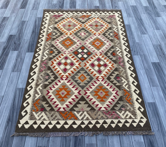 Kuchi Afghan Handmade Maimana Kilim Rug |181 CM x  116 CM KAS#88