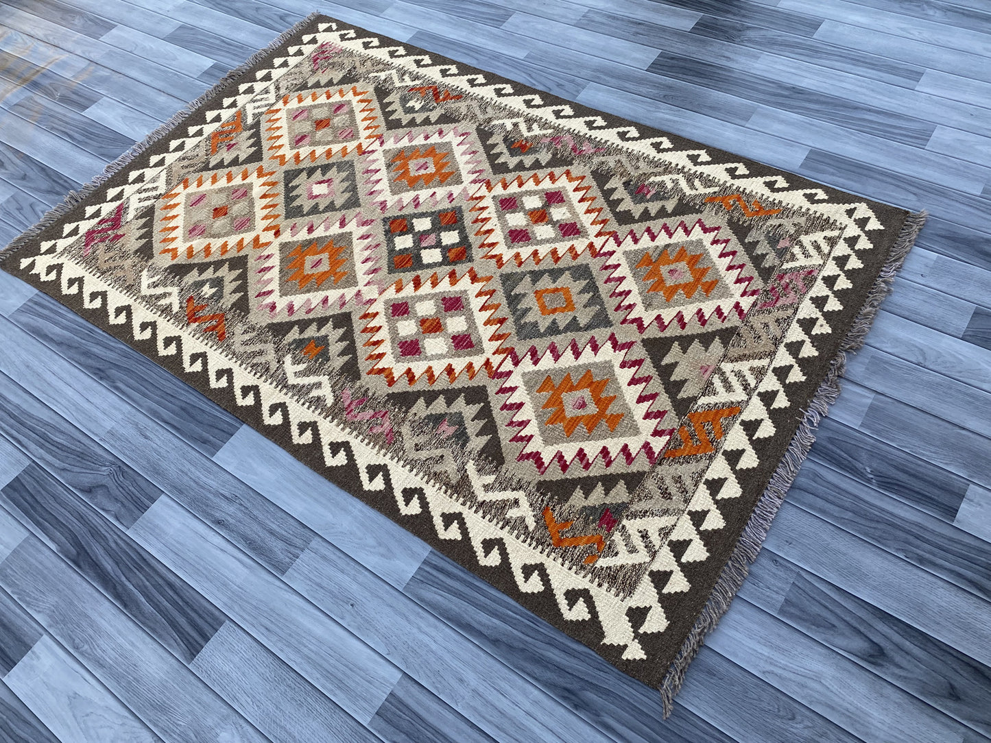 Kuchi Afghan Handmade Maimana Kilim Rug |181 CM x 116 CM KAS#88