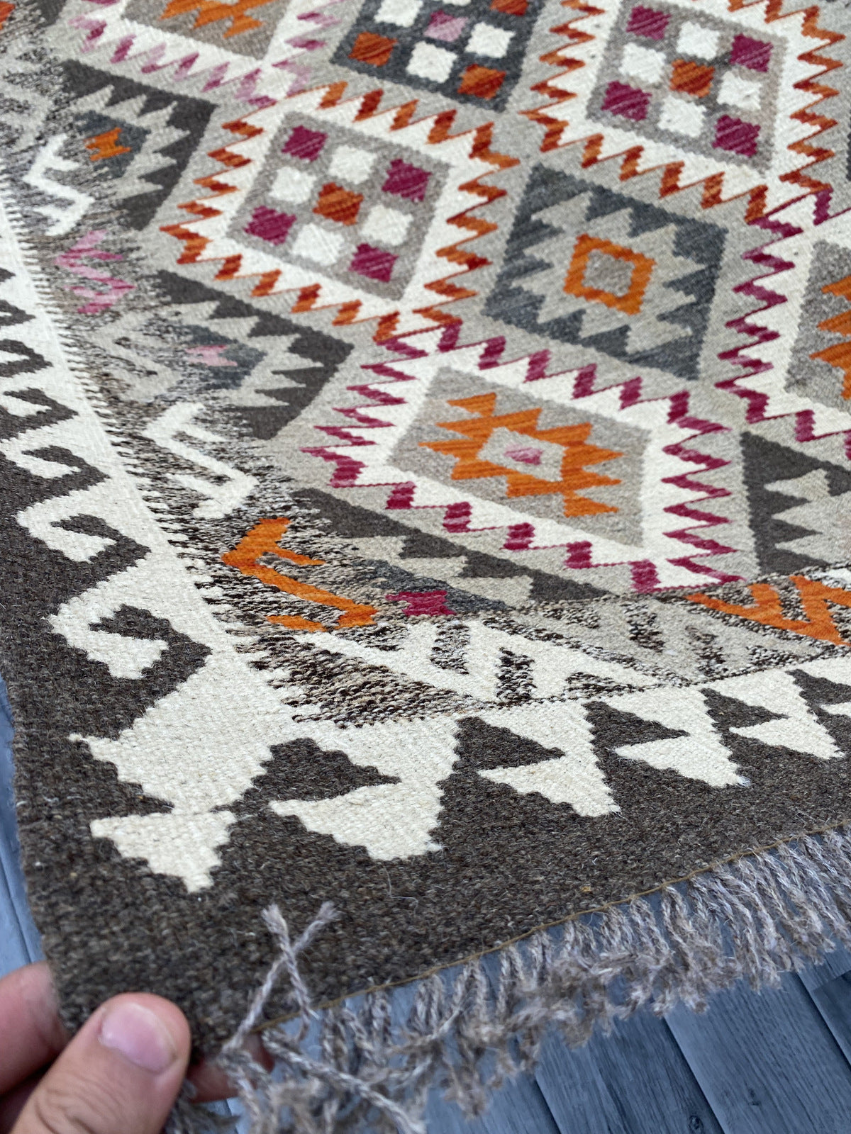 Kuchi Afghan Handmade Maimana Kilim Rug |181 CM x 116 CM KAS#88