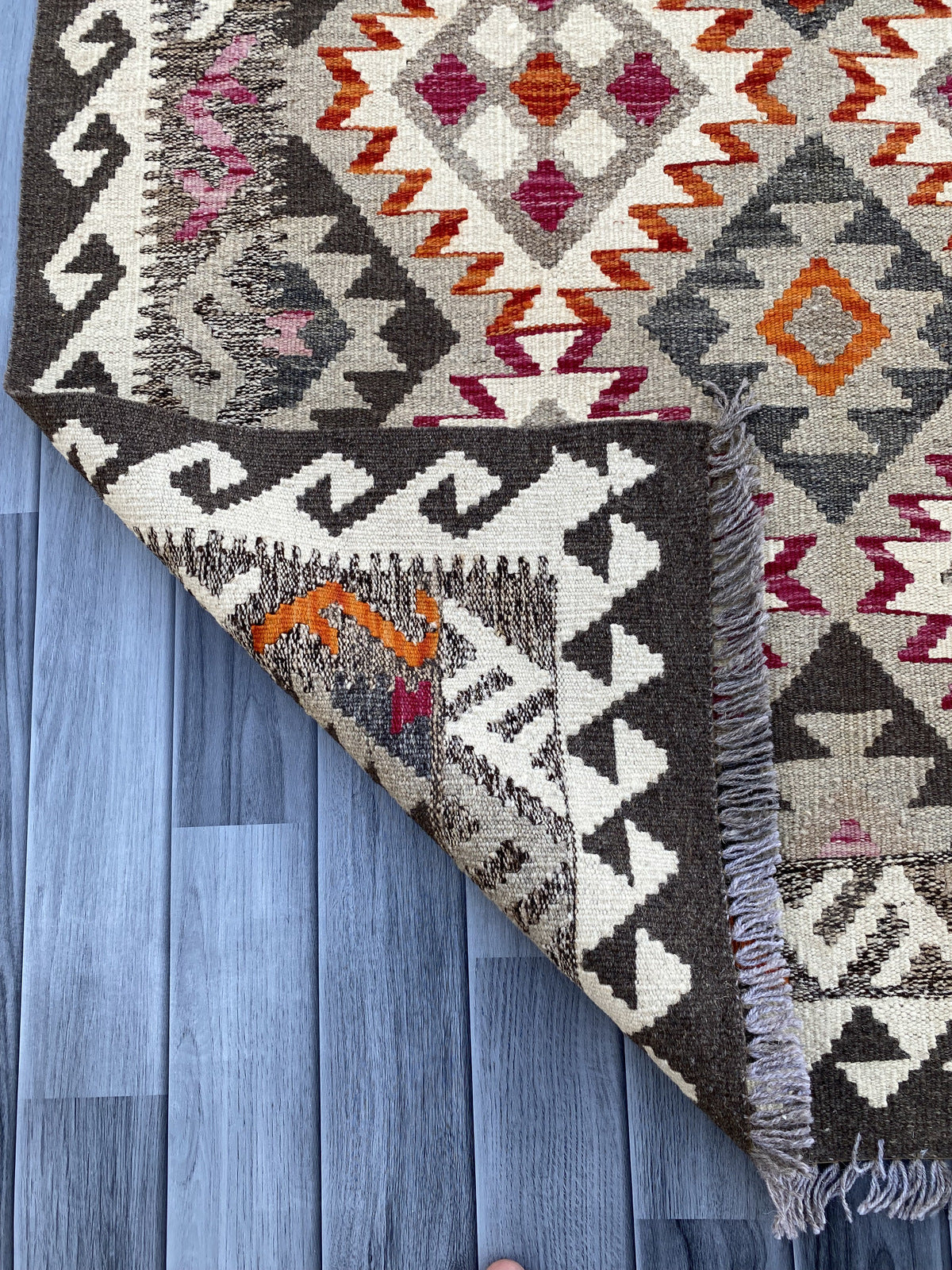 Kuchi Afghan Handmade Maimana Kilim Rug |181 CM x 116 CM KAS#88