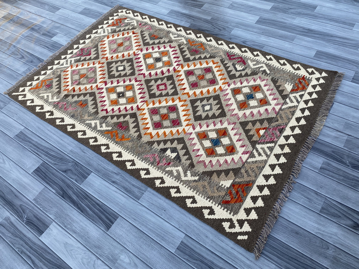 Kuchi Afghan Handmade Maimana Kilim Rug |185 CM x 120 CM KAS#87