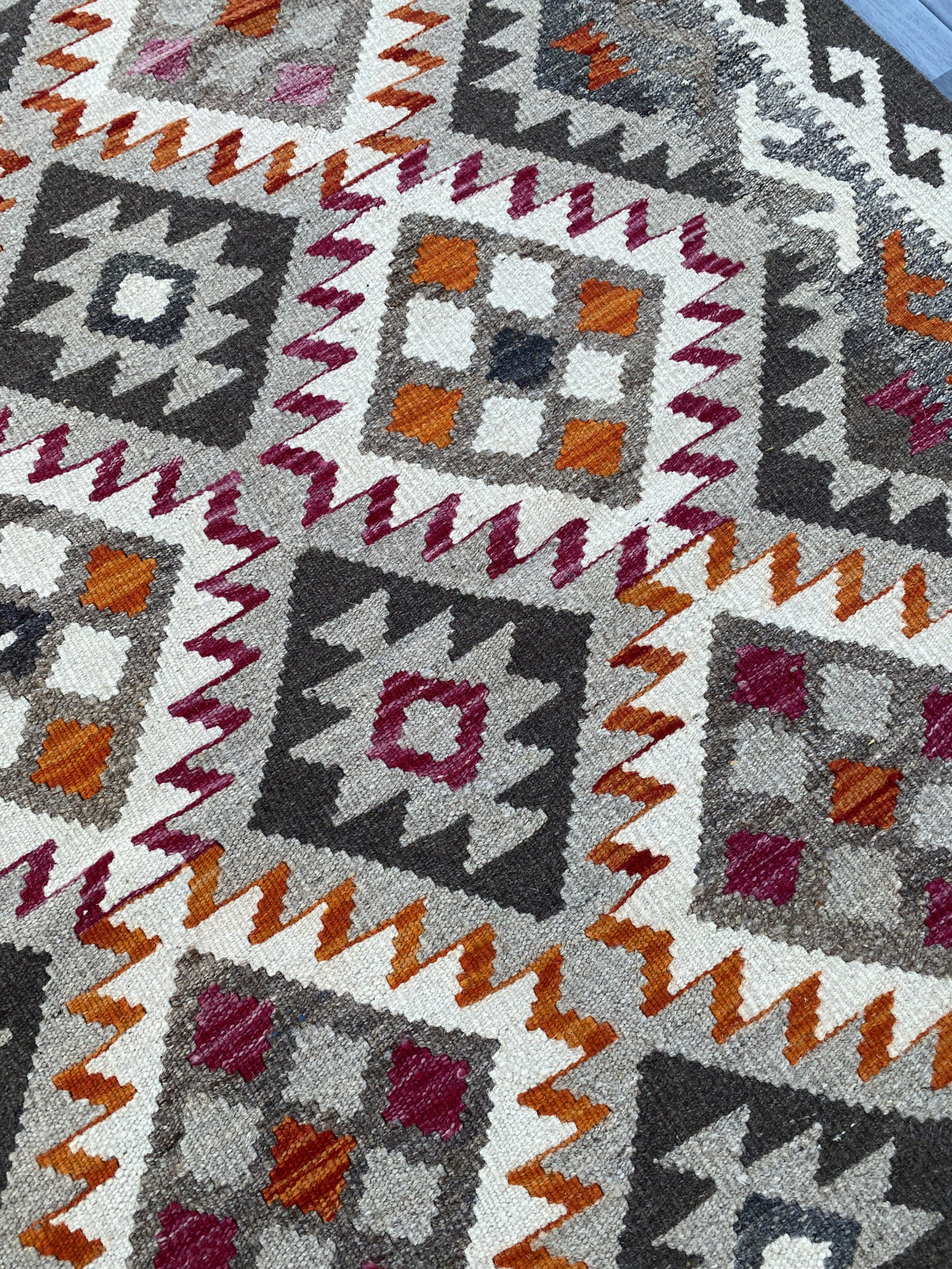 Kuchi Afghan Handmade Maimana Kilim Rug |185 CM x 120 CM KAS#87