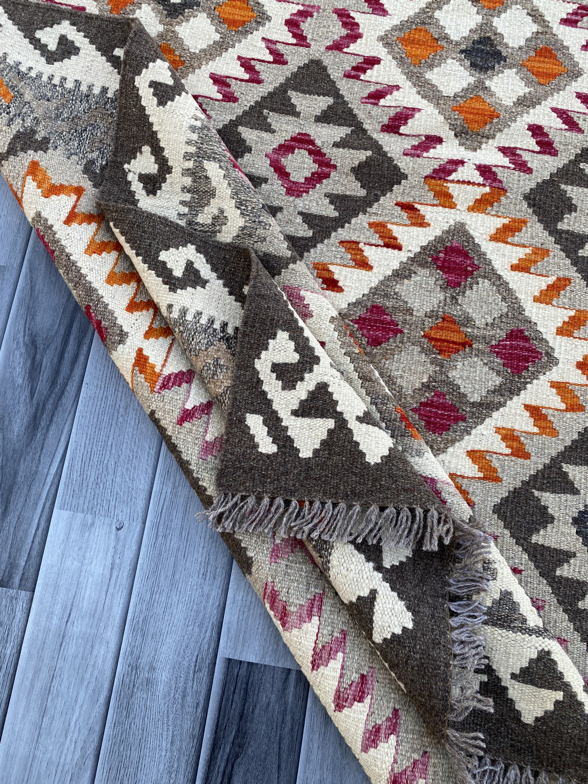 Kuchi Afghan Handmade Maimana Kilim Rug |185 CM x 120 CM KAS#87