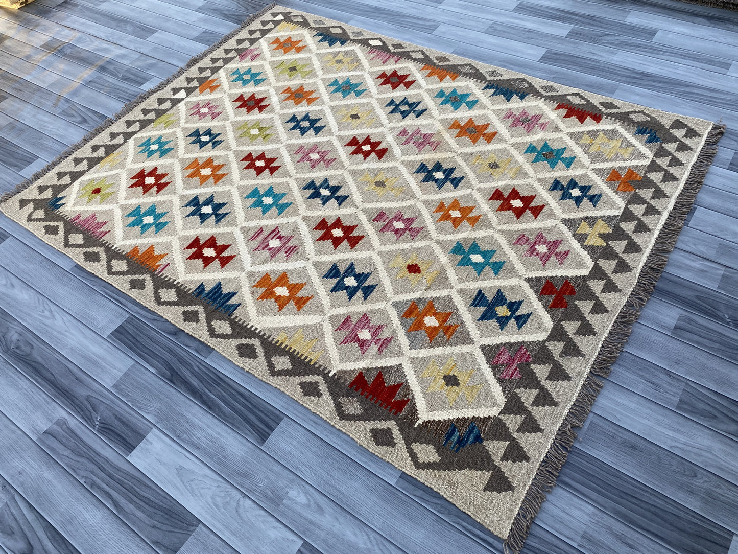 Handmade Afghan Kilim Rug |195 CM x 151 CM KAS#93