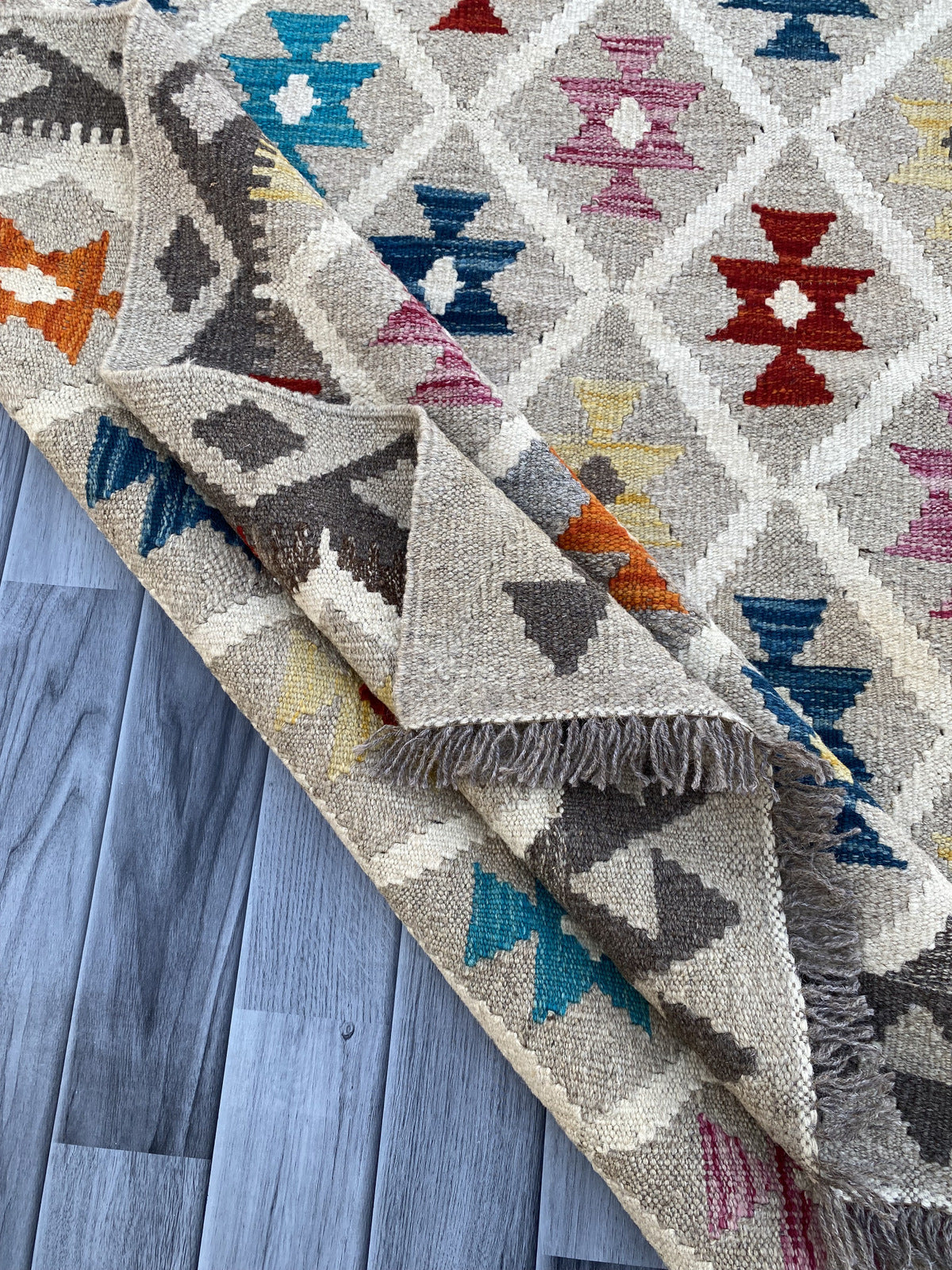 Handmade Afghan Kilim Rug |195 CM x 151 CM KAS#93
