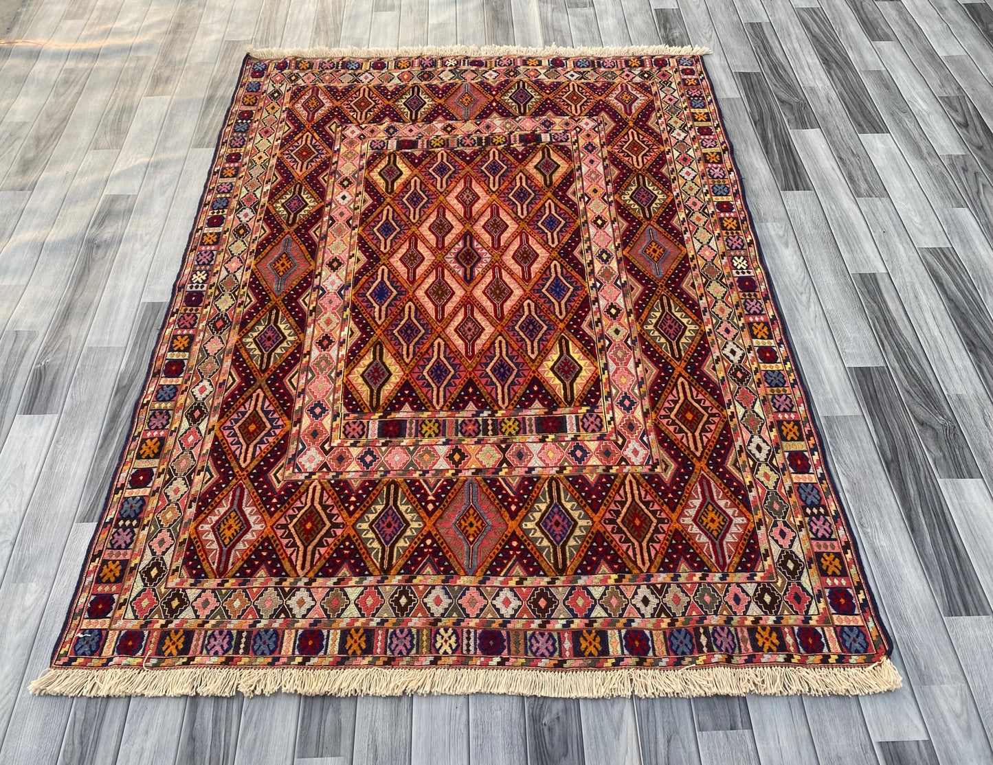 Handmade Afghan Fine Quality Meshwani Rug-#KAS 972