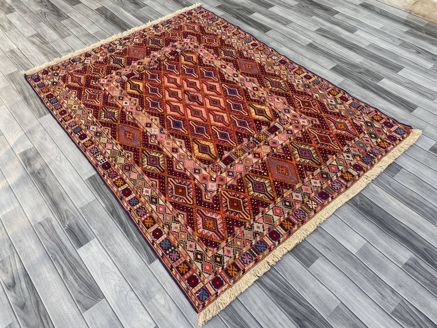 Handmade Afghan Fine Quality Meshwani Rug-#KAS 972