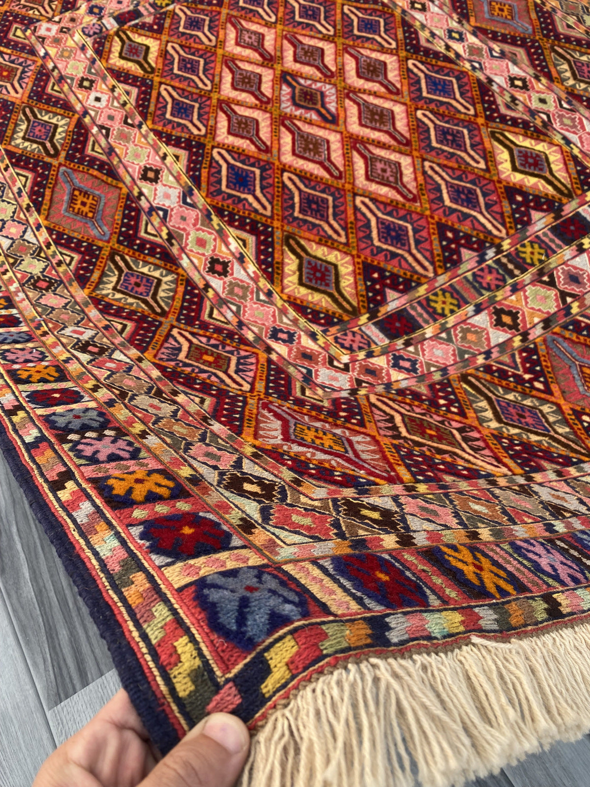 Handmade Afghan Fine Quality Meshwani Rug-#KAS 972