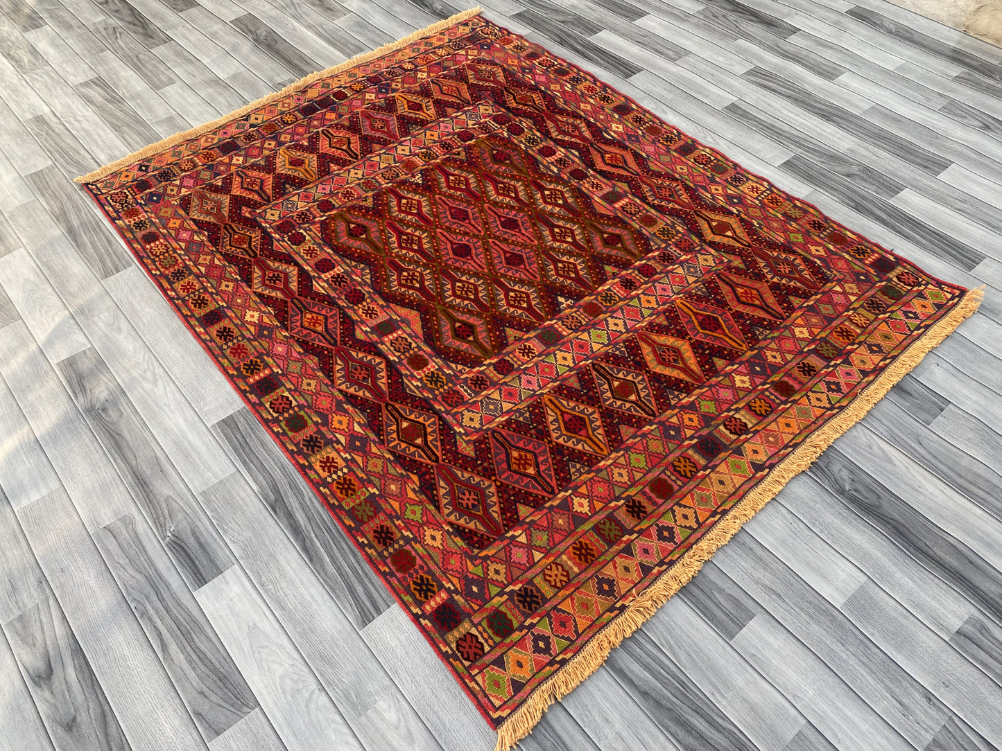 Handmade Afghan Meshwani Rug 191 CM x 148 CM #KAS 973
