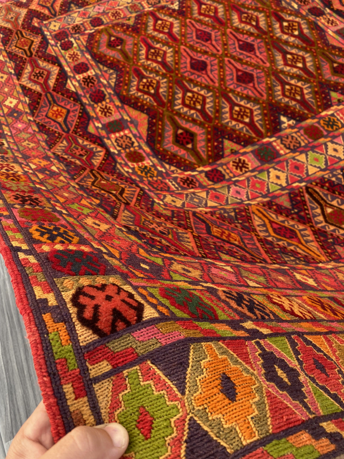 Handmade Afghan Meshwani Rug 191 CM x 148 CM #KAS 973