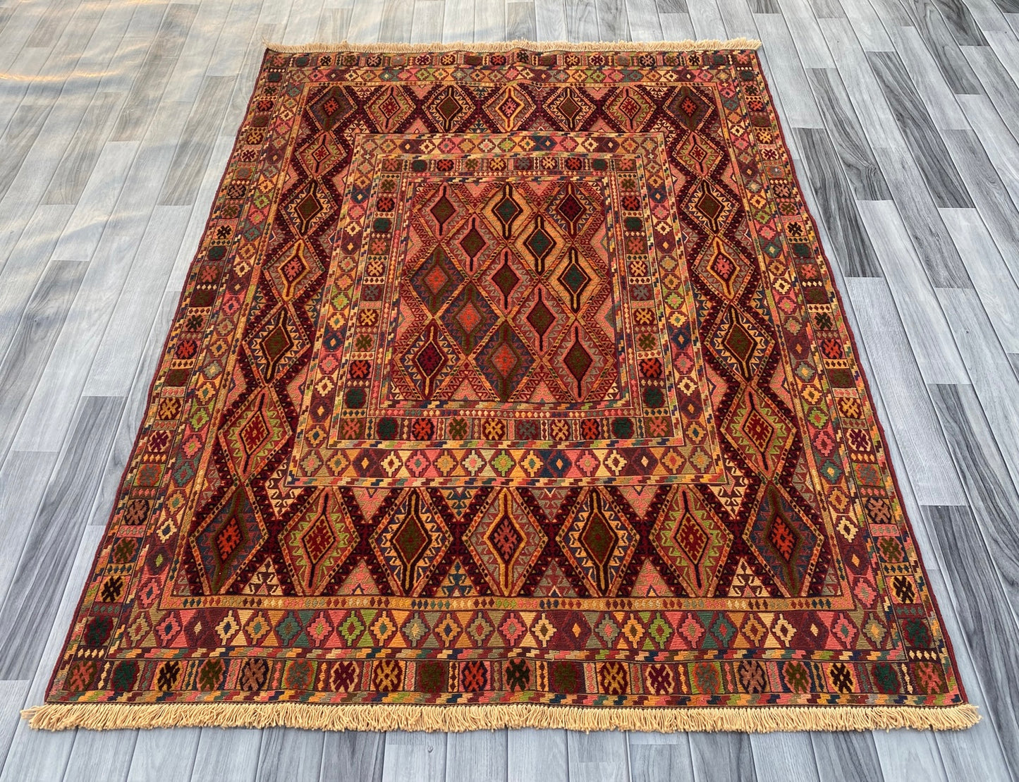 Handmade Fine Quality Meshwani Rug 198 CM x 150 CM KAS # 976