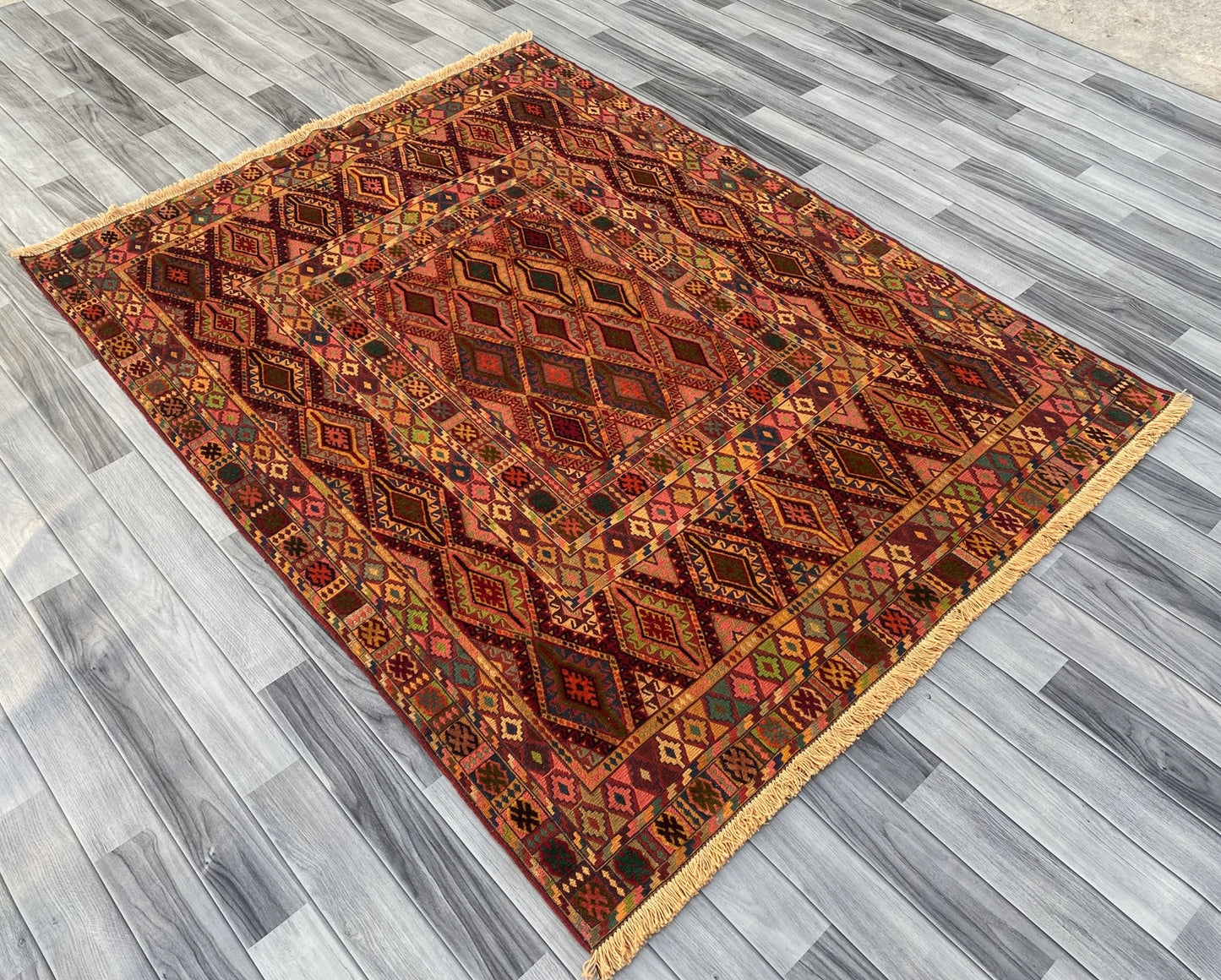 Handmade Fine Quality Meshwani Rug 198 CM x 150 CM KAS # 976