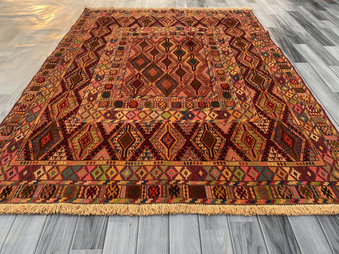 Handmade Fine Quality Meshwani Rug 198 CM x 150 CM KAS # 976