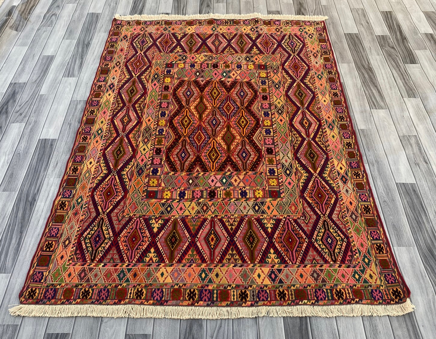 Handmade Fine Quality Meshwani Rug 191 CM x 145 CM KAS # 978