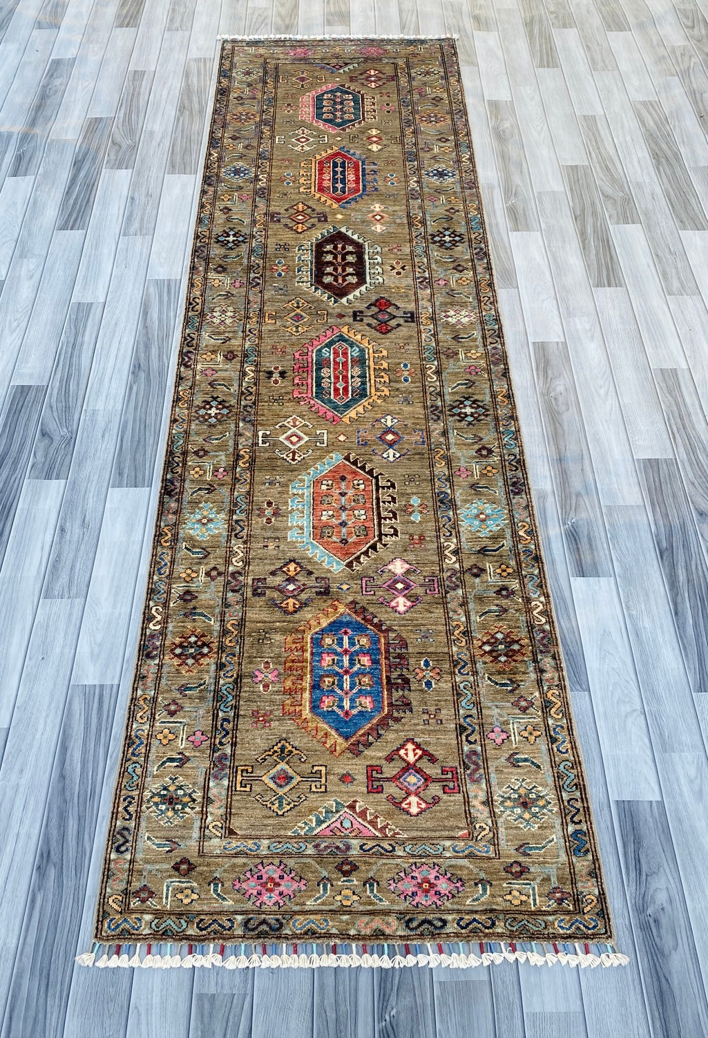 Handmade Chobi Hallway Runner Rug(300CM x 85CM) SS#86