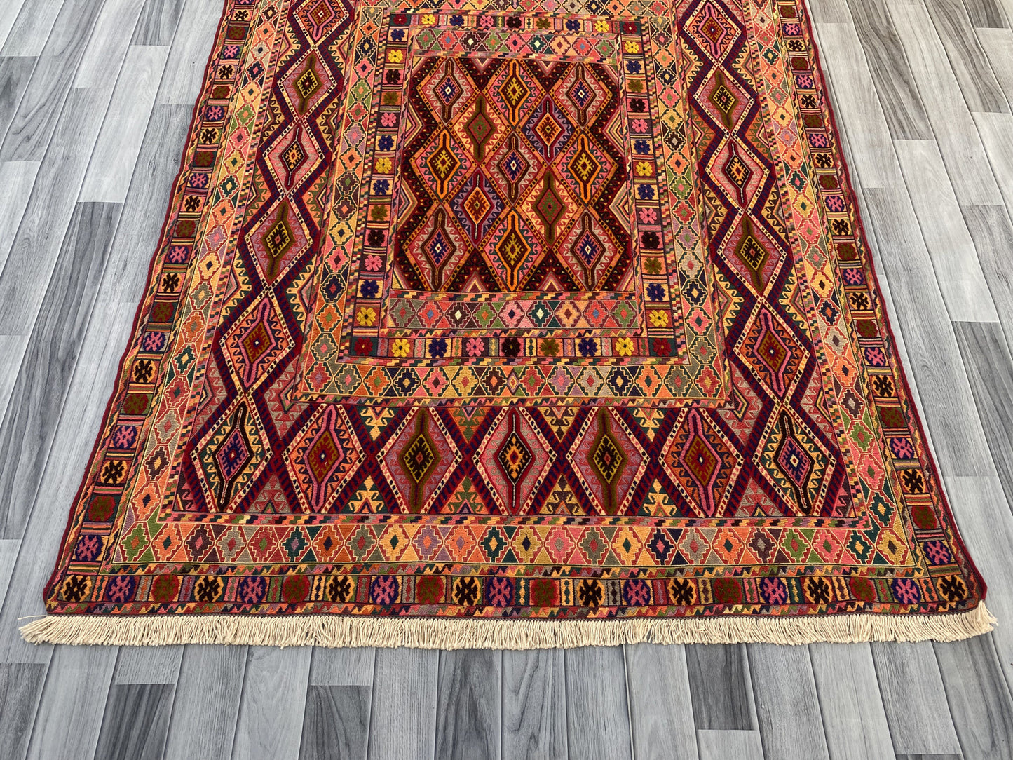 Handmade Fine Quality Meshwani Rug 191 CM x 145 CM KAS # 978