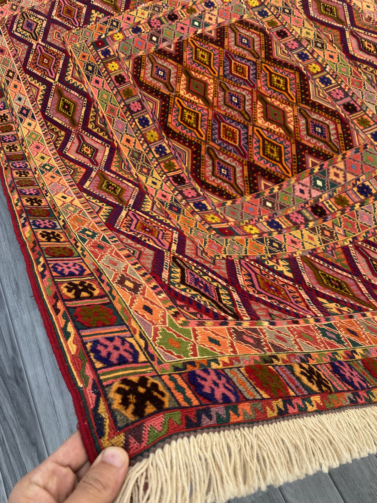 Handmade Fine Quality Meshwani Rug 191 CM x 145 CM KAS # 978