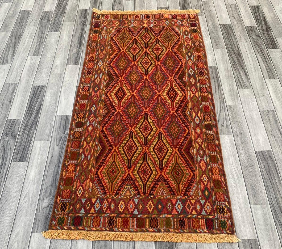Handmade Fine Quality Meshwani Runner Rug 180 CM x 90 CM KAS # 969