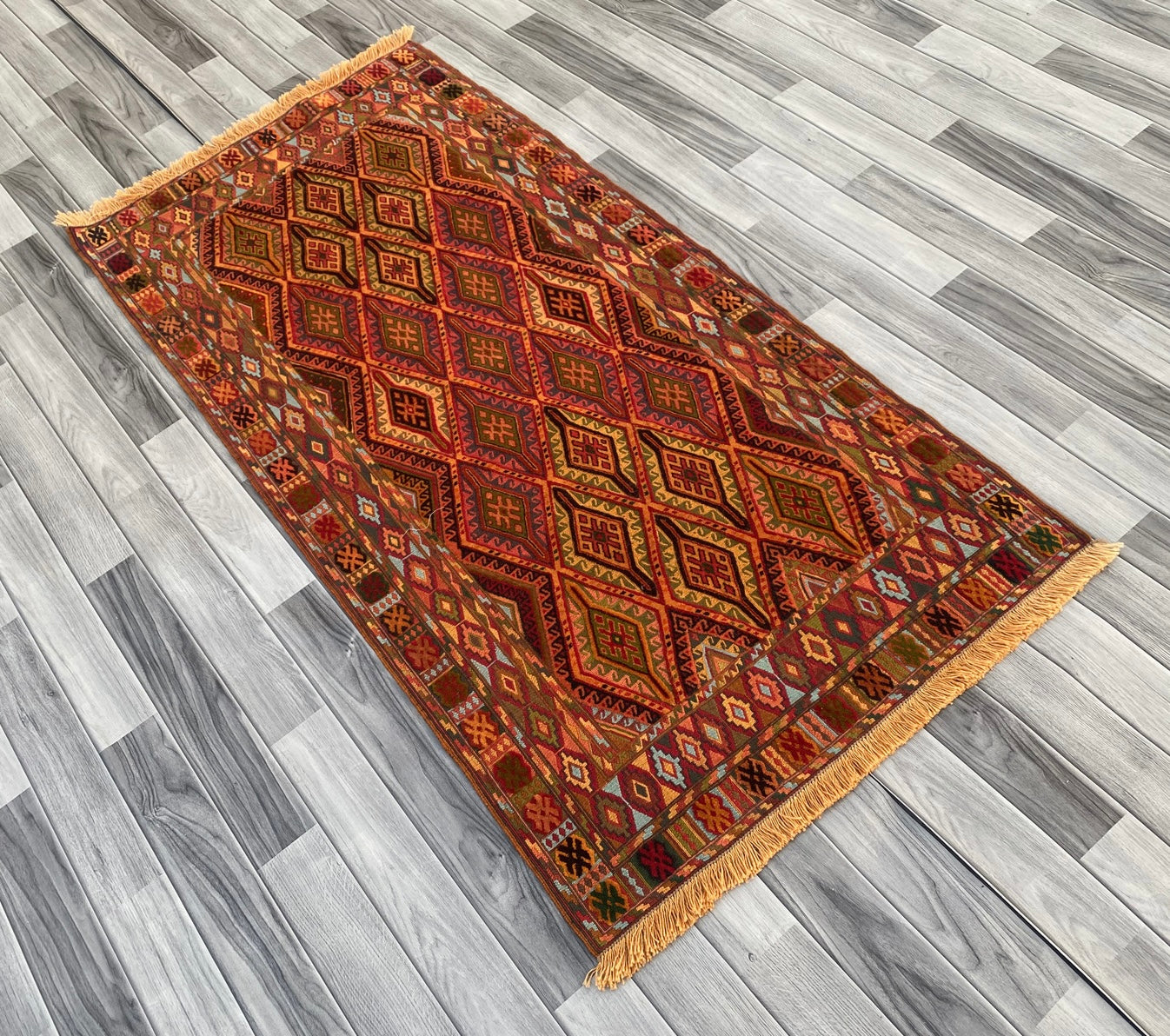 Handmade Fine Quality Meshwani Runner Rug 180 CM x 90 CM KAS # 969