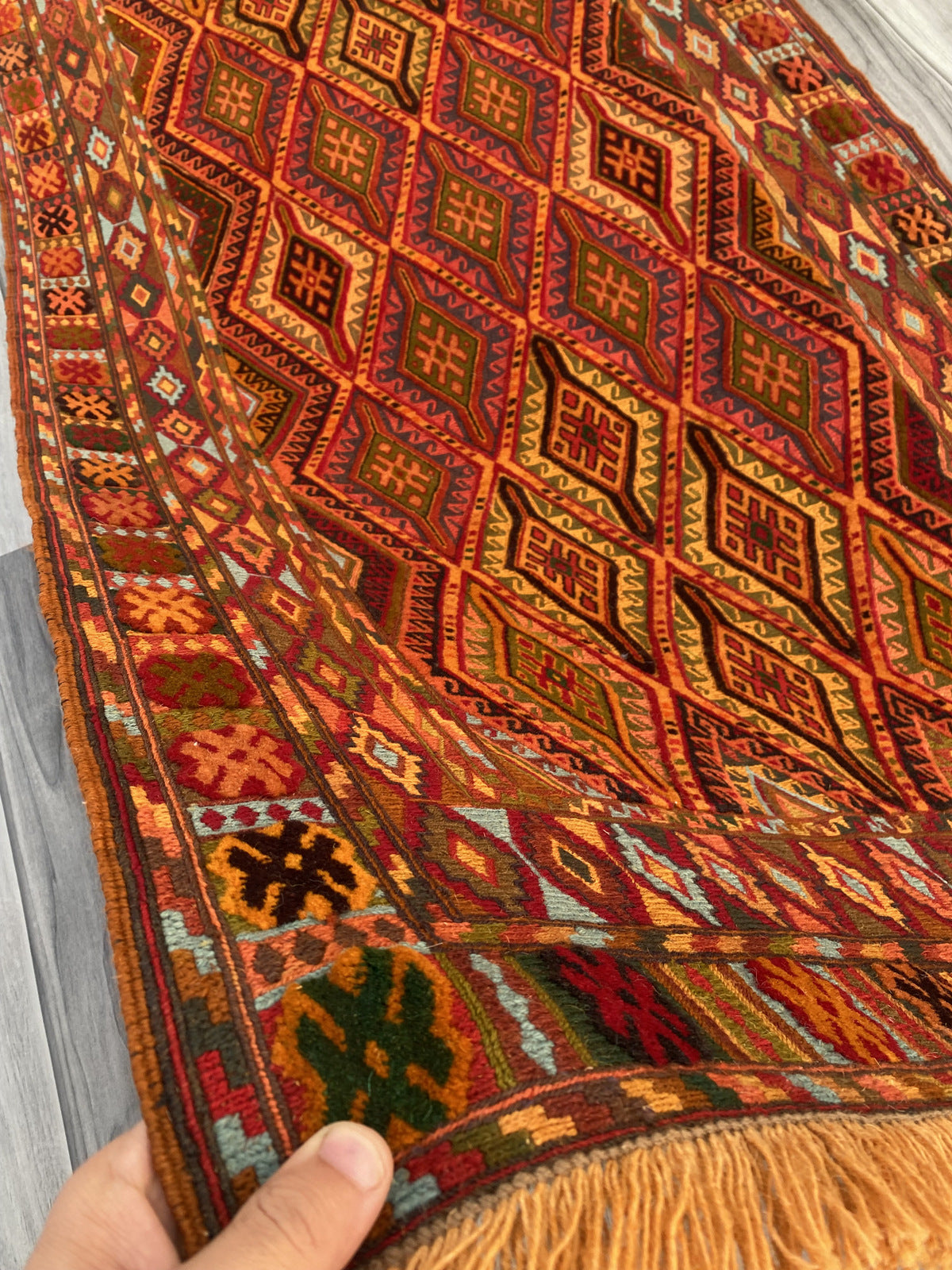 Handmade Fine Quality Meshwani Runner Rug 180 CM x 90 CM KAS # 969