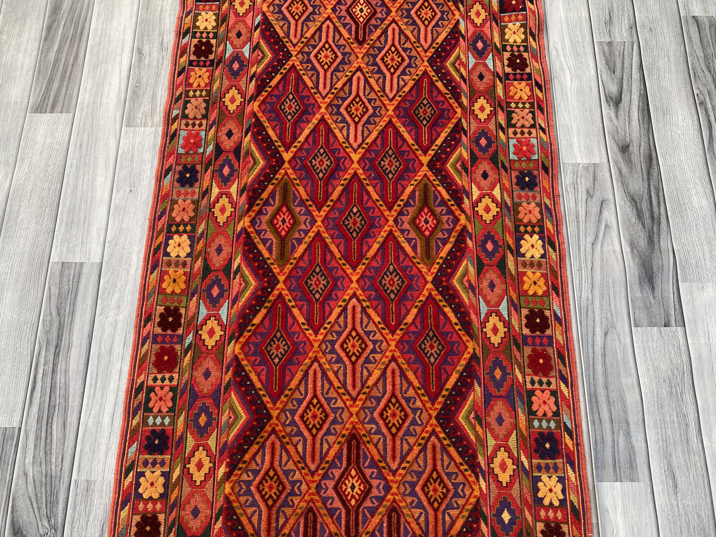 Handmade Fine Quality Meshwani Runner Rug 195 CM x 80 CM KAS # 970