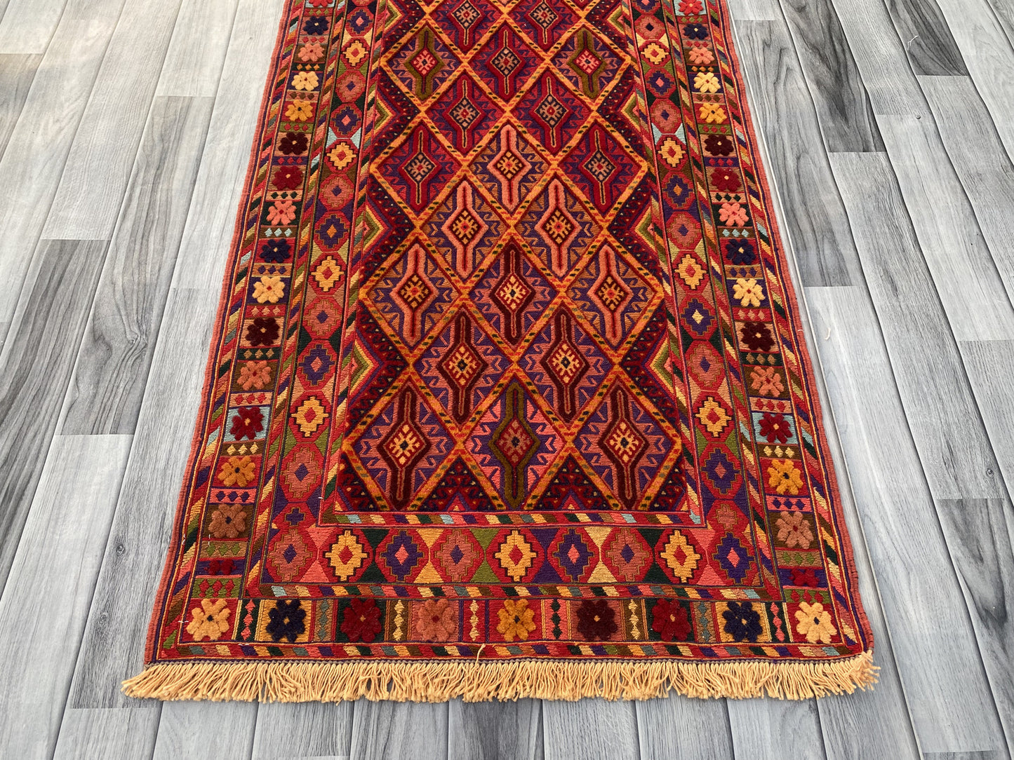 Handmade Fine Quality Meshwani Runner Rug 195 CM x 80 CM KAS # 970