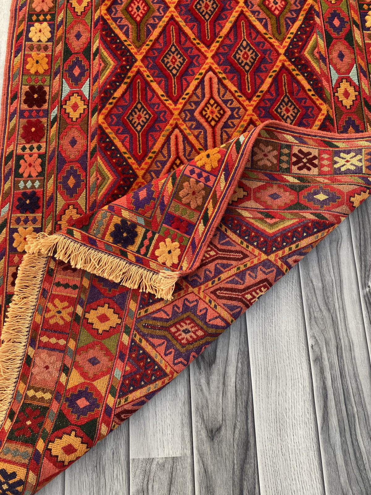 Handmade Fine Quality Meshwani Runner Rug 195 CM x 80 CM KAS # 970