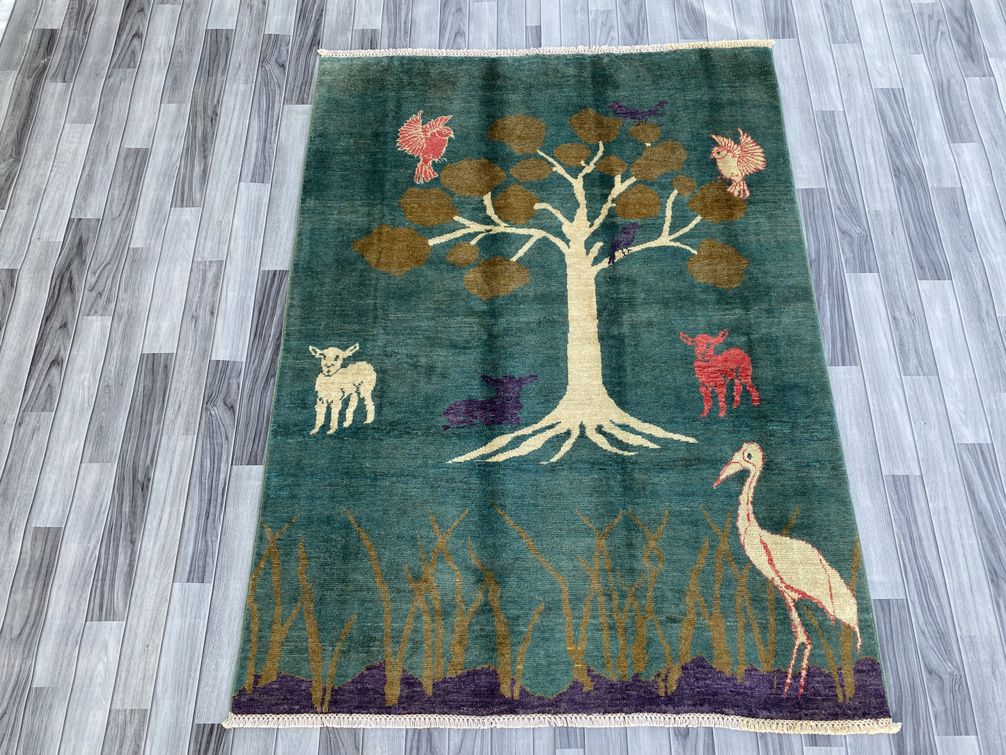 Hand knotted Chobi Pictorial Rug | 199 CM x 151 CM SK#495