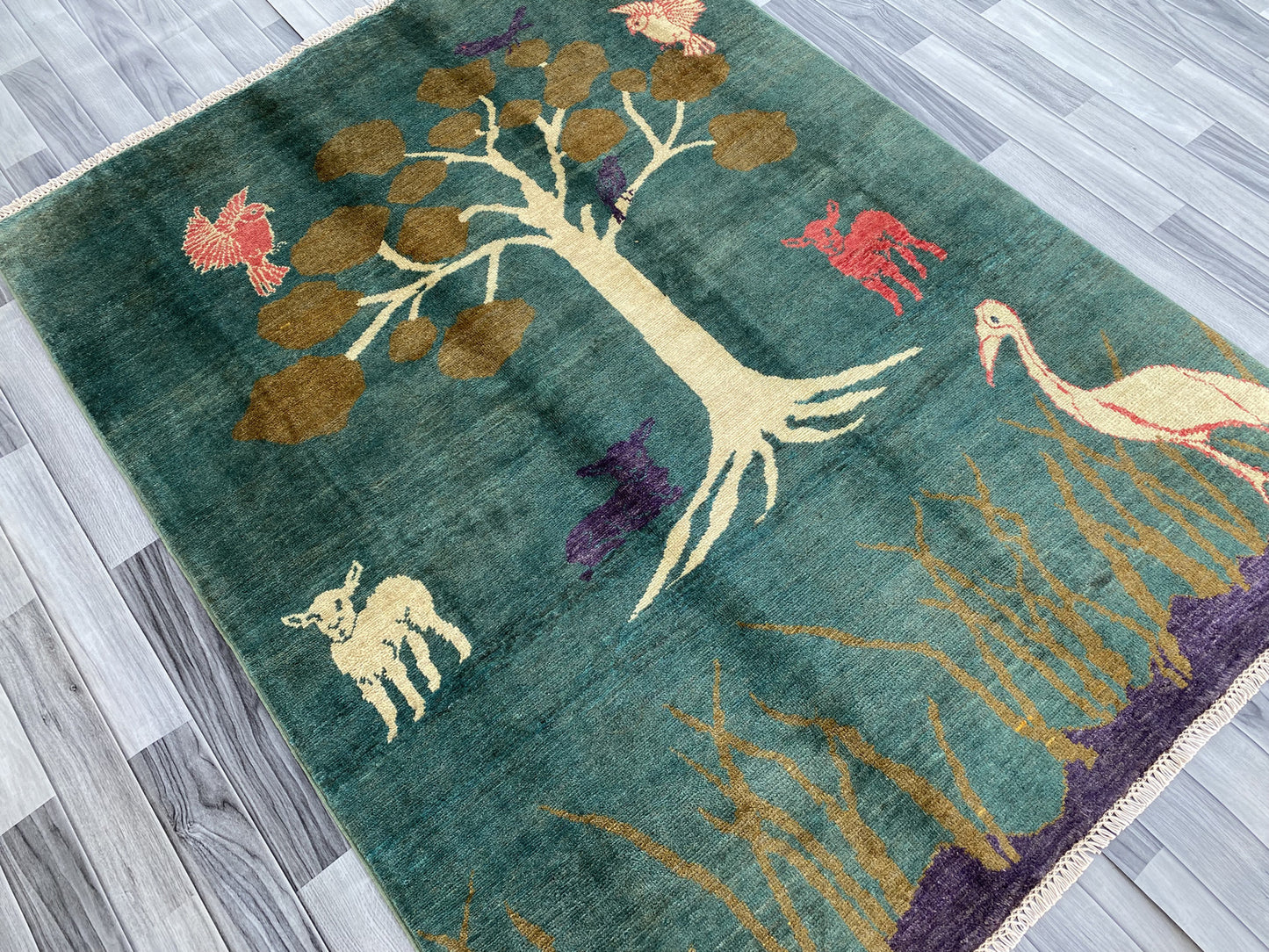 Hand knotted Chobi Pictorial Rug | 199 CM x 151 CM SK#495
