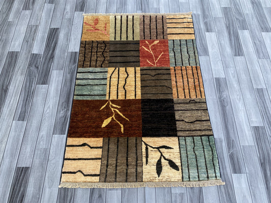 Hand Knotted Modern Wool Rug | 145 CM x 99 CM KS#497