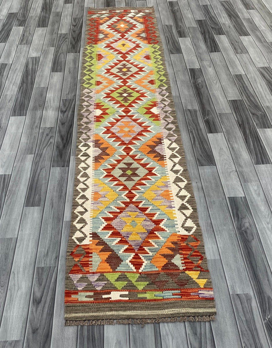 Handmade Chobi Kilim Runner Rug Size: 281 CM x 60 CM KSS#181