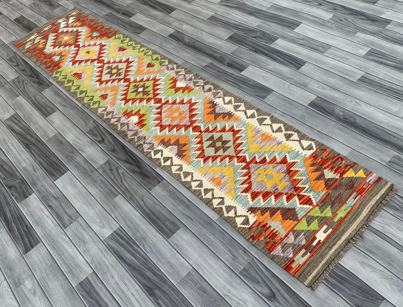 Handmade Chobi Kilim Runner Rug Size: 281 CM x 60 CM KSS#181