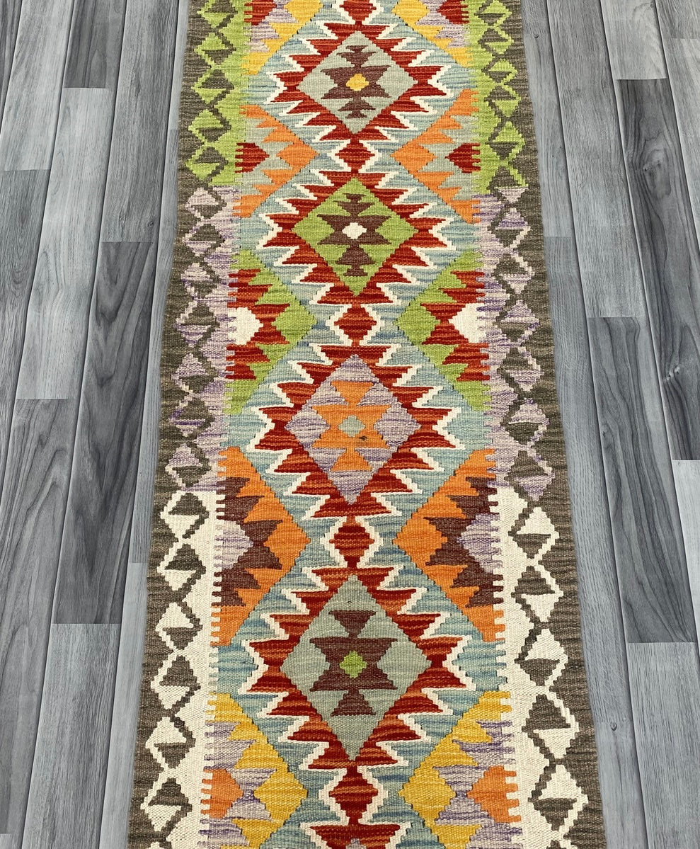 Handmade Chobi Kilim Runner Rug Size: 281 CM x 60 CM KSS#181