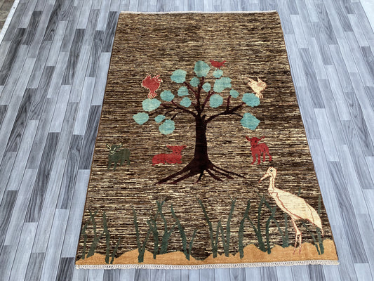 Hand knotted Chobi Pictorial Rug | 242 CM x 166 CM SK#453