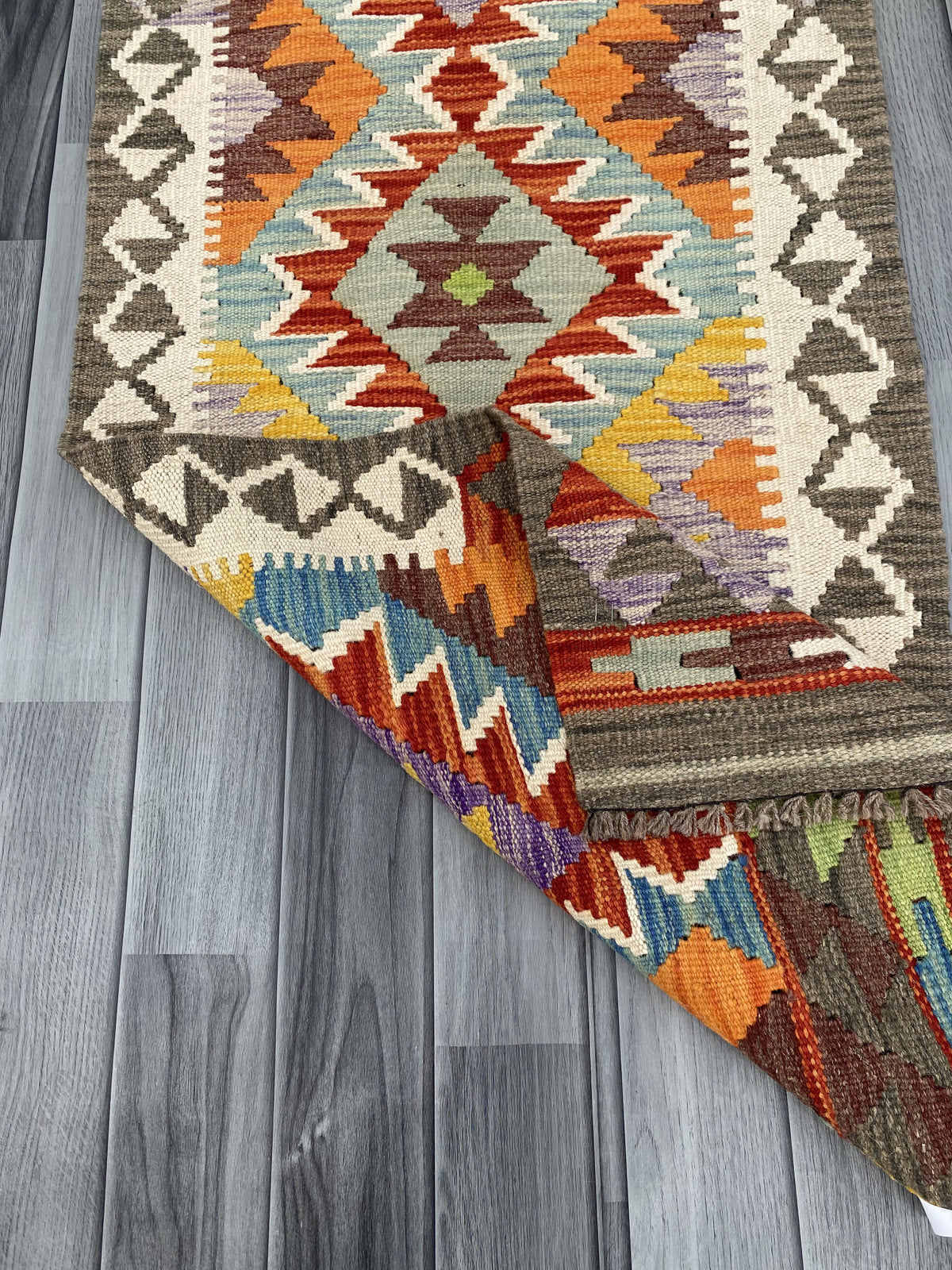 Handmade Chobi Kilim Runner Rug Size: 281 CM x 60 CM KSS#181