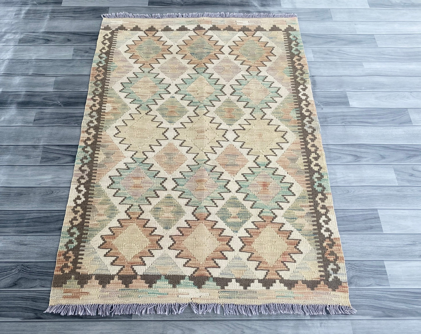 Handmade Afghan Chobi Kilim Rug 144 CM x 106 CM ( SS # 119)