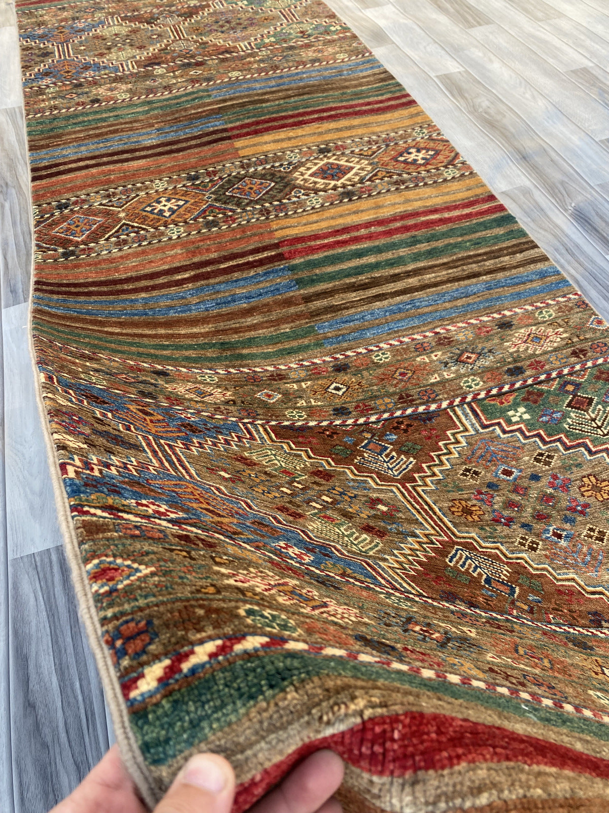 Hand Knotted Chobi Hallway Runner Rug | 250 CM x 86 CM SK#985