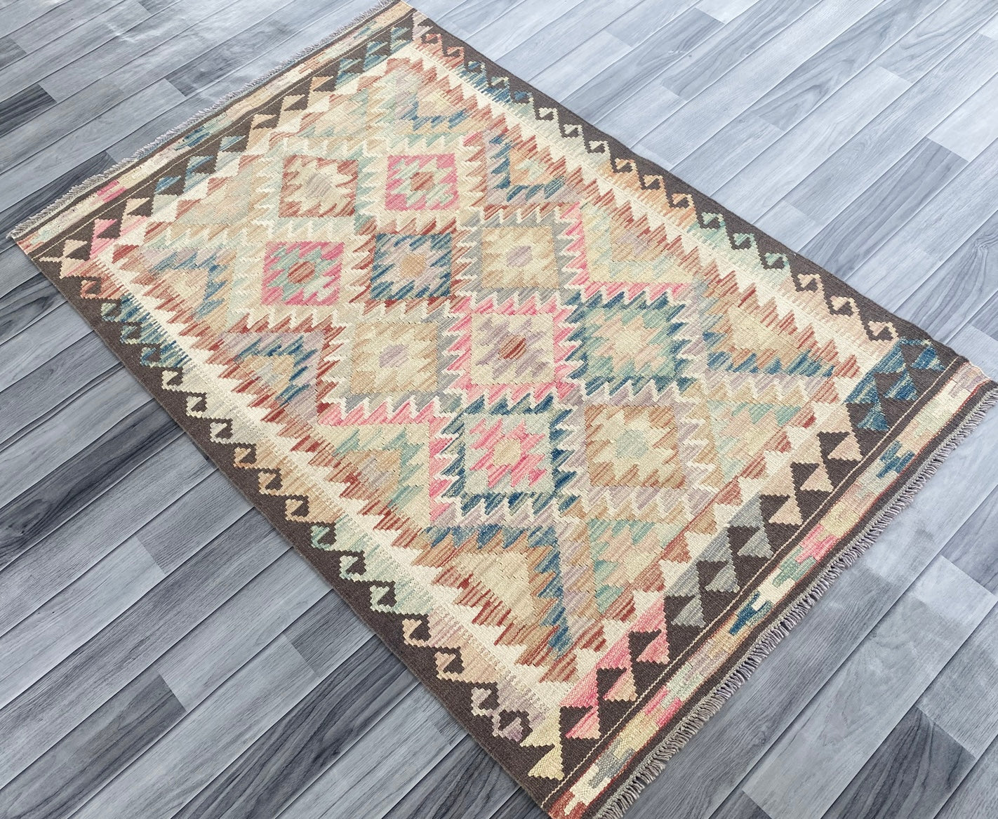 Handmade Afghan Chobi Kilim Rug 151 CM x 100 CM ( SS # 105 )