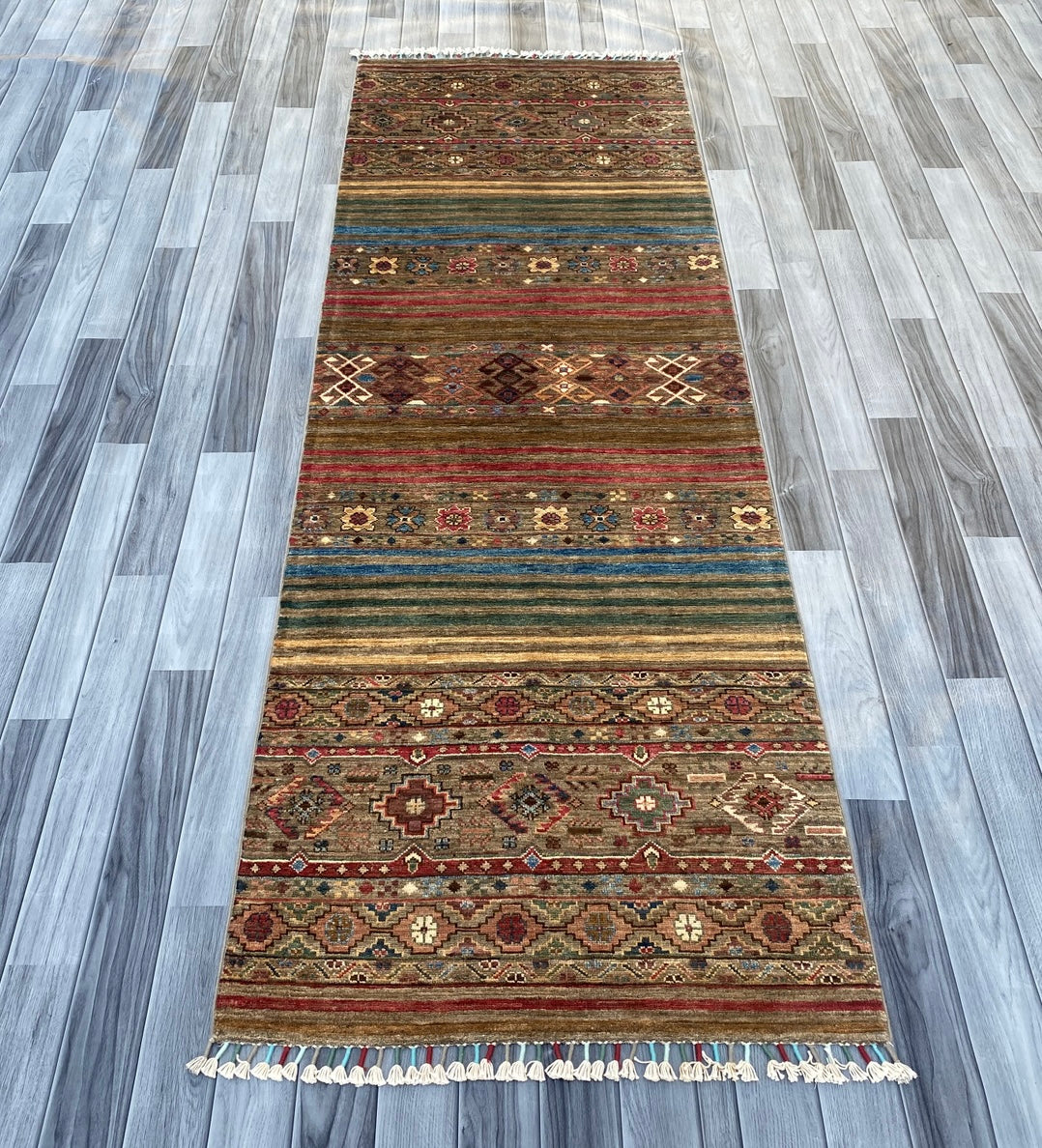 Hand Knotted Chobi Hallway Runner Rug | 251 CM x 83 CM SK#987