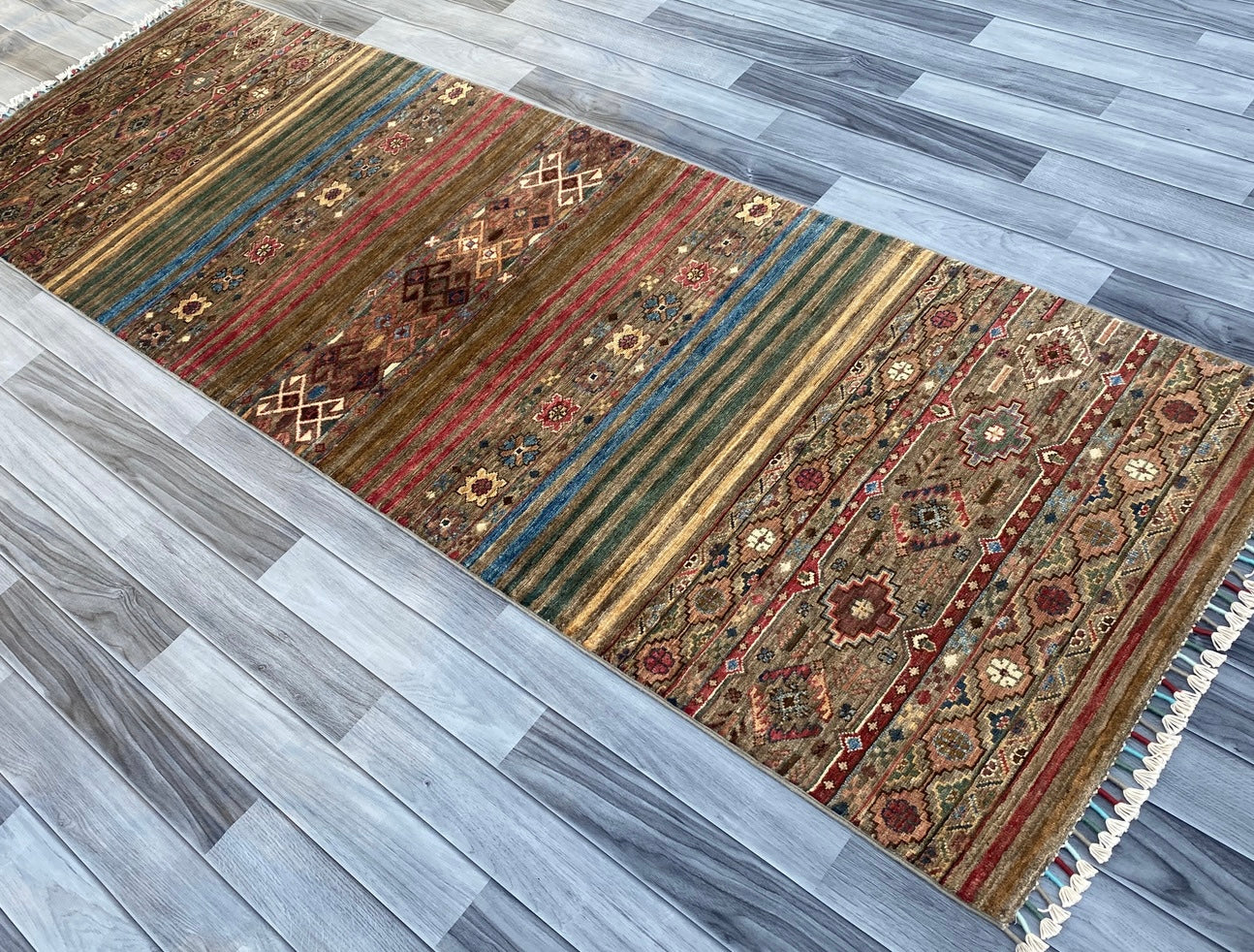 Hand Knotted Chobi Hallway Runner Rug | 251 CM x 83 CM SK#987