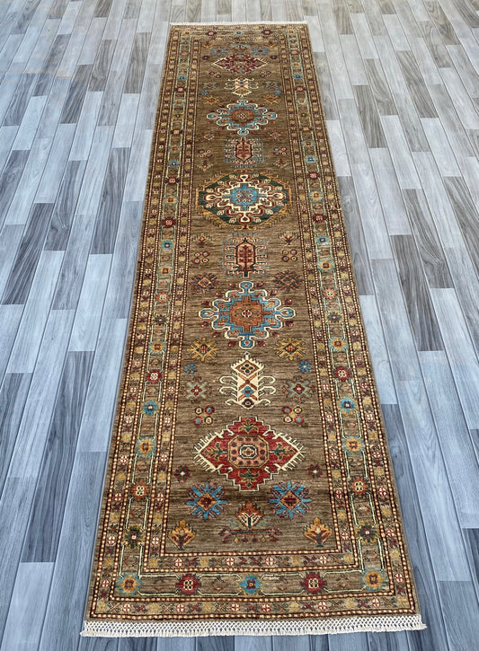 Hand Knotted Chobi Hallway Runner Rug | 335 CM x 85 CM SK# 990