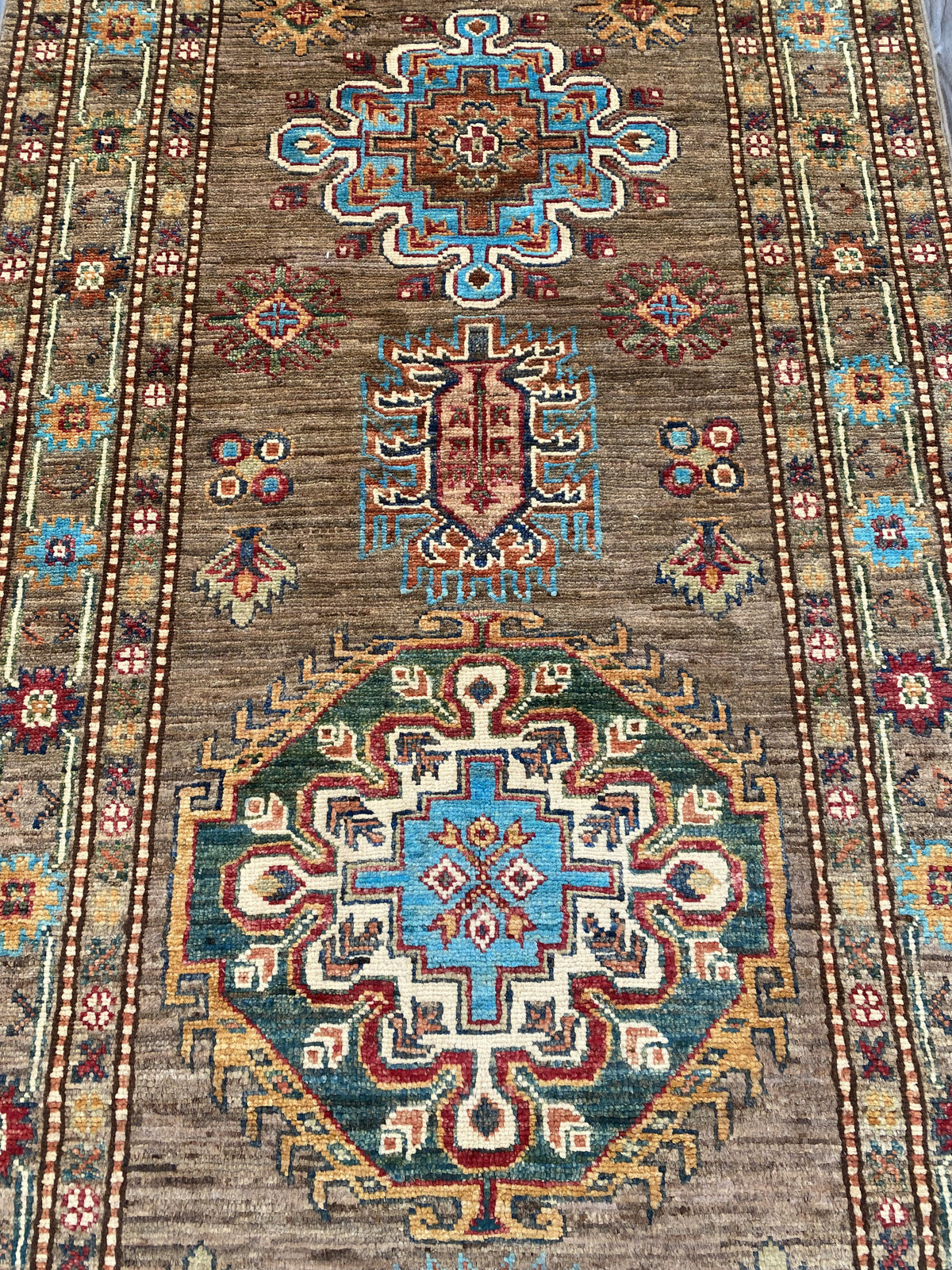 Hand Knotted Chobi Hallway Runner Rug | 335 CM x 85 CM SK# 990