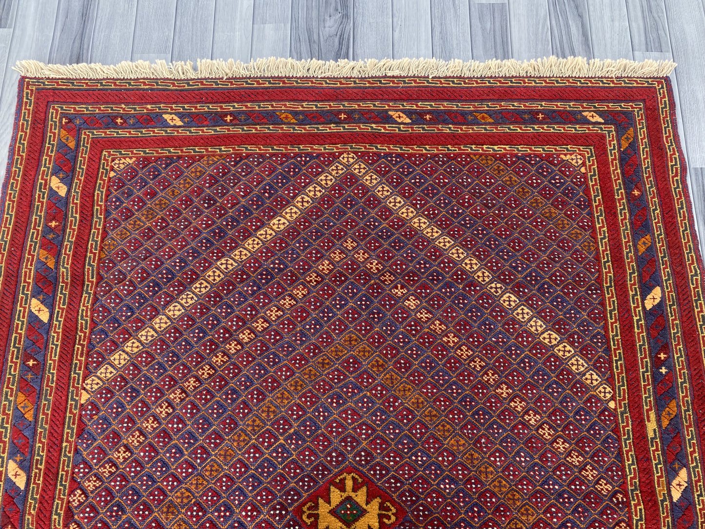 Handmade Afghan Tribal Meshwani Rug 190 CM x 160 CM KAS#999