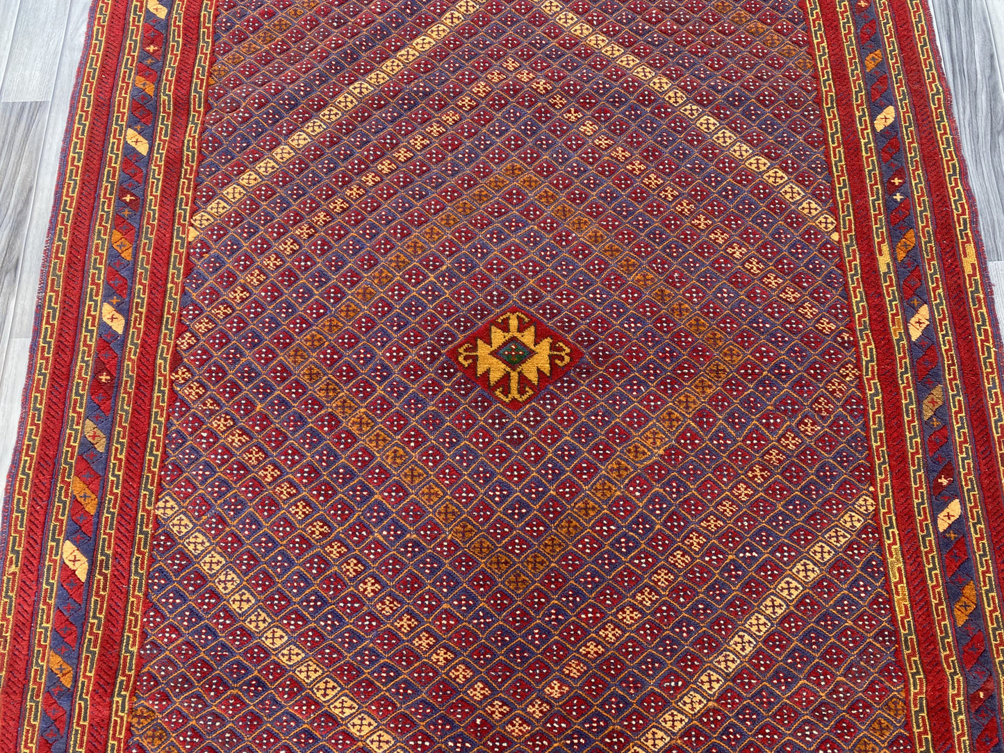 Handmade Afghan Tribal Meshwani Rug 190 CM x 160 CM KAS#999