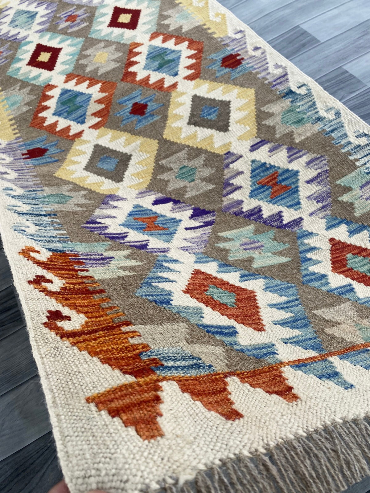 Handmade Afghan Chobi Kilim Hallway Runner Rug 289 CM x 78 CM ( SS # 183 )